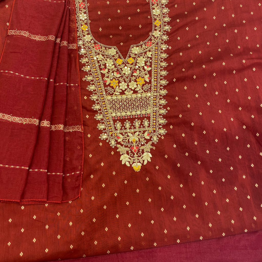 Faux Benarsi Chandheri Silk Suit