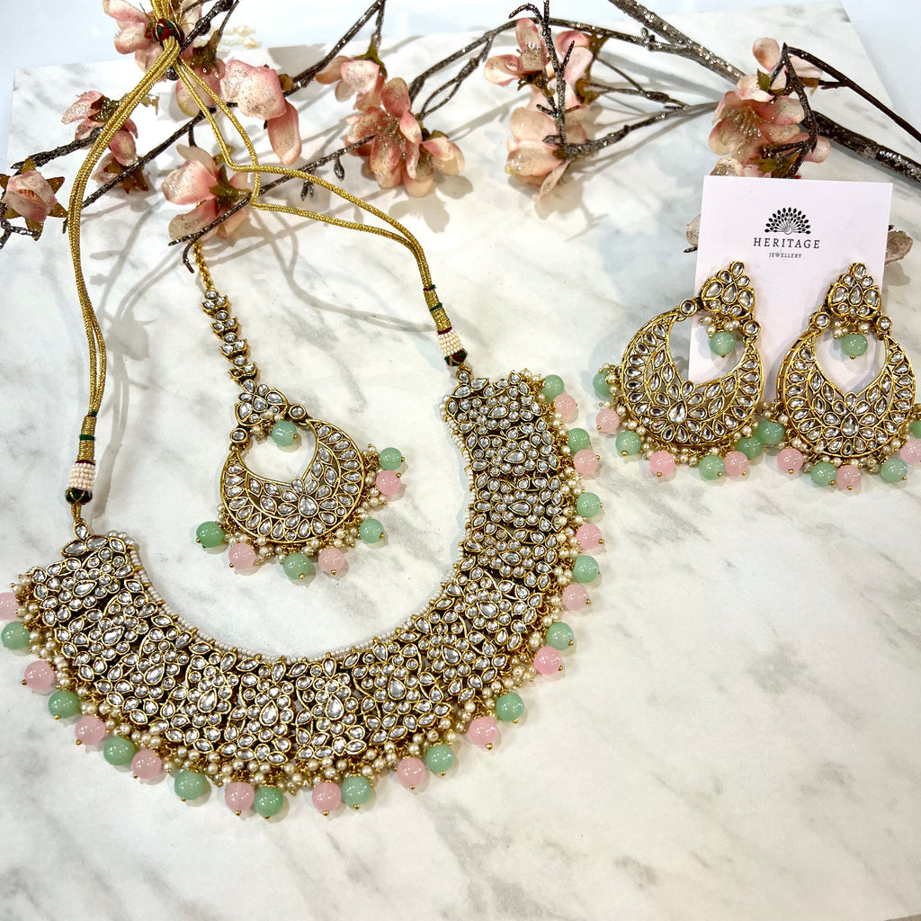 Kundan Effect 3 Piece Choker Set