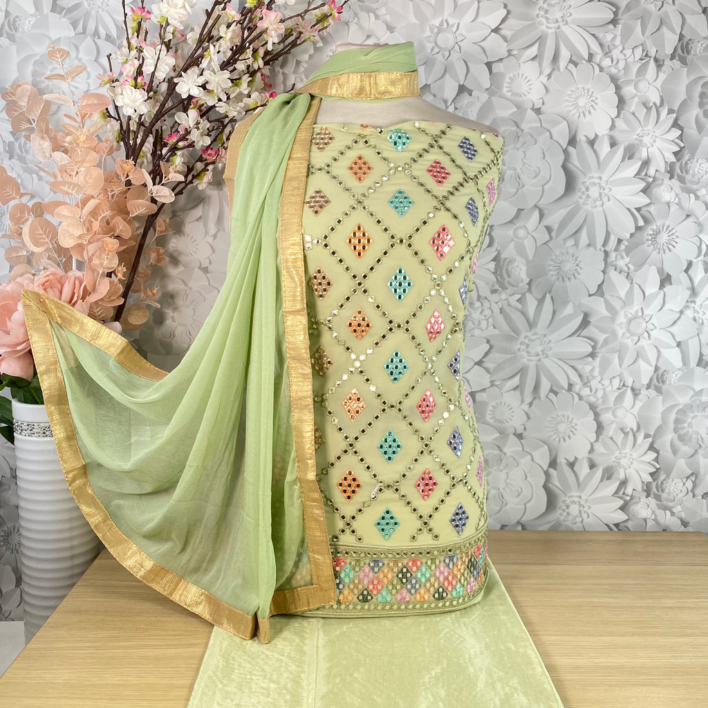 Unstitched Soft Polyester Crepe Suit