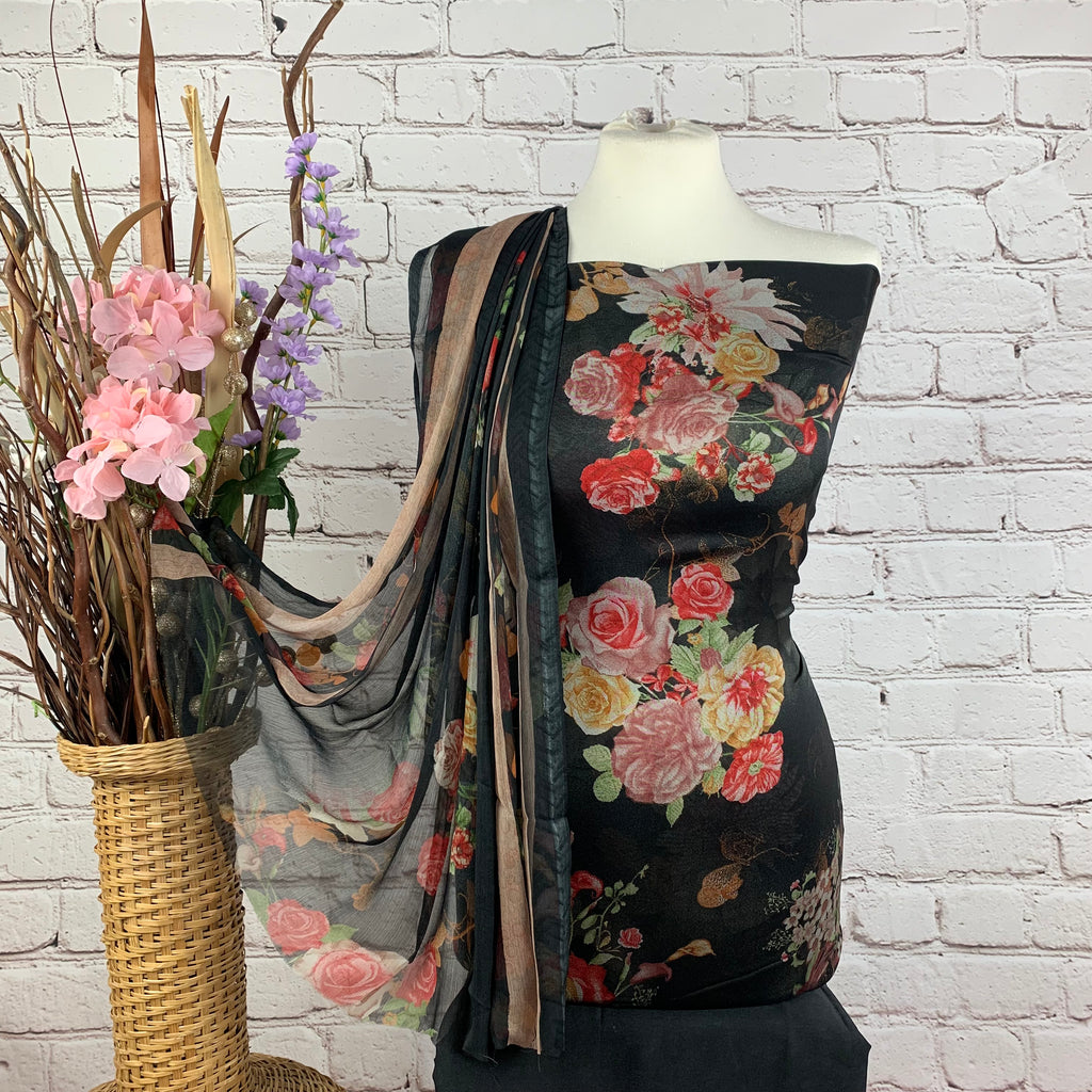 Digital Catonic Floral Print Suit