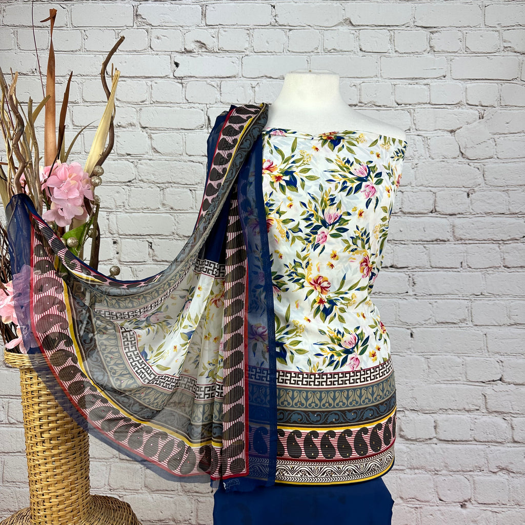 Floral Crepe Print Suit (D60)