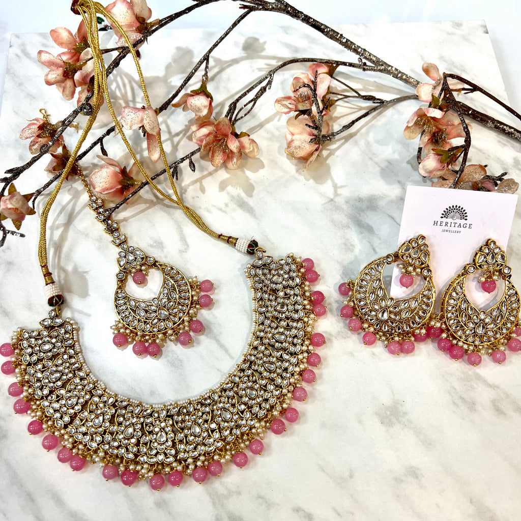 Kundan Effect 3 Piece Choker Set