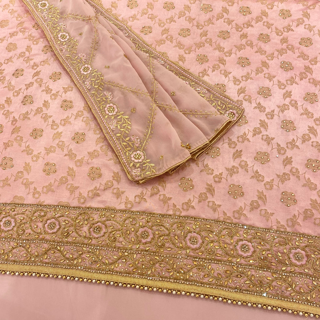 UNSTITCHED SOFT FAUX BENARSI SILK SUIT (D70)