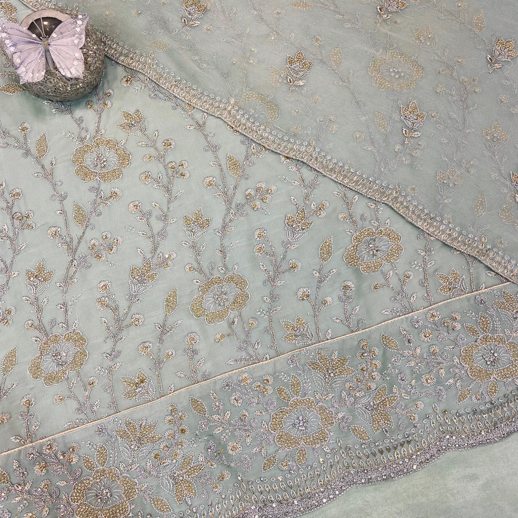 Unstitched Soft Organza Silk Suit (D18)