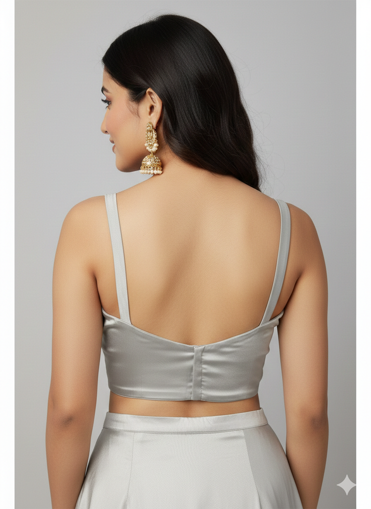 GREY | SATIN |BLOUSE