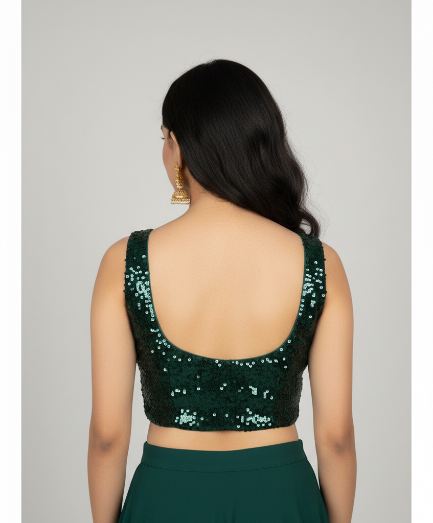 GREEN | SEQUIN BLOUSE