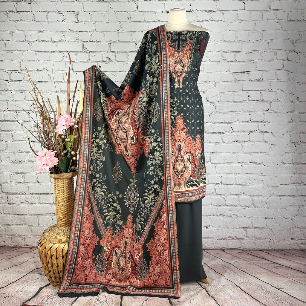 Designer Self Print Abstract Garam Suit (V12)