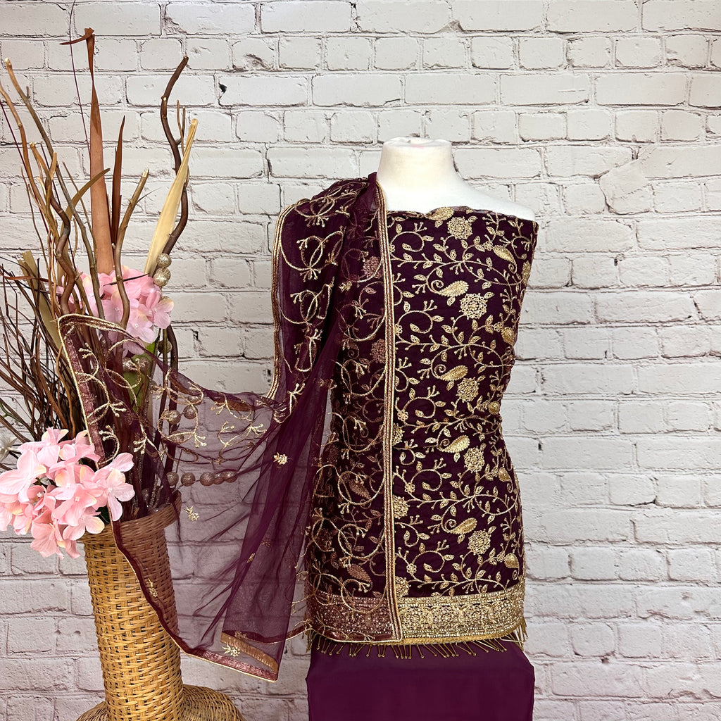 Unstitched Soft Tulle Net Suit (D37)