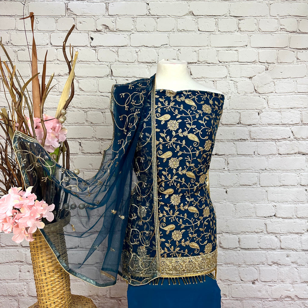 Unstitched Soft Tulle Net Suit (D37)