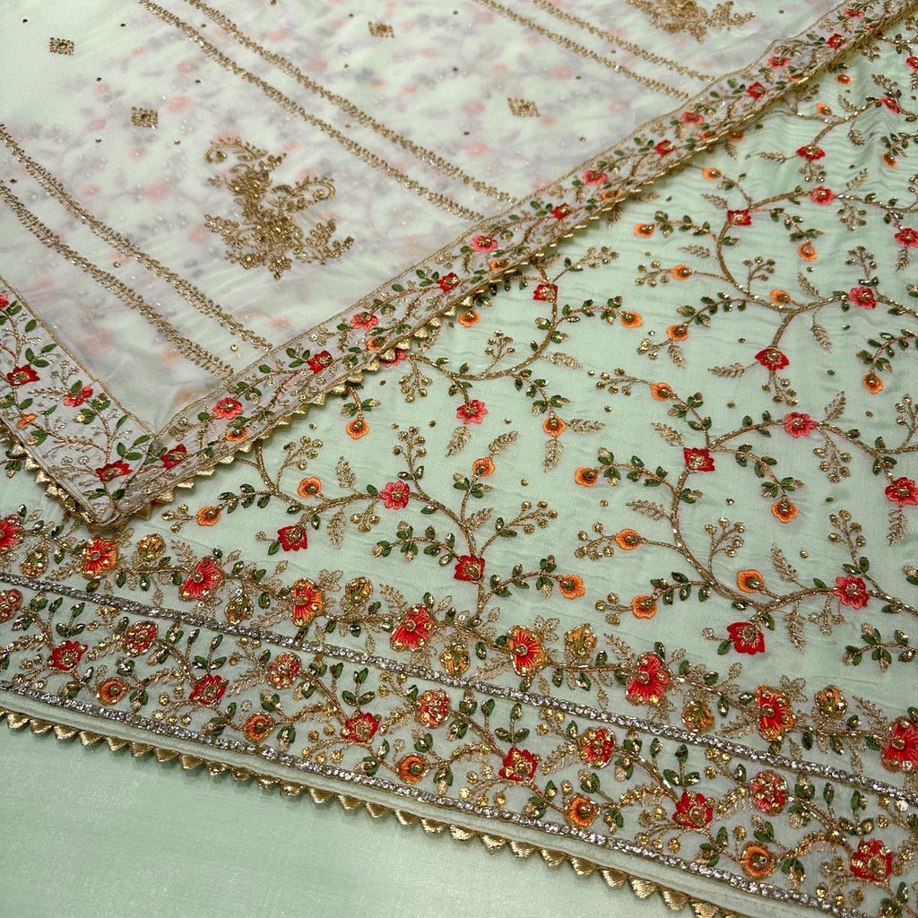 Unstitched Soft Chinnon Silk Suit (D19)