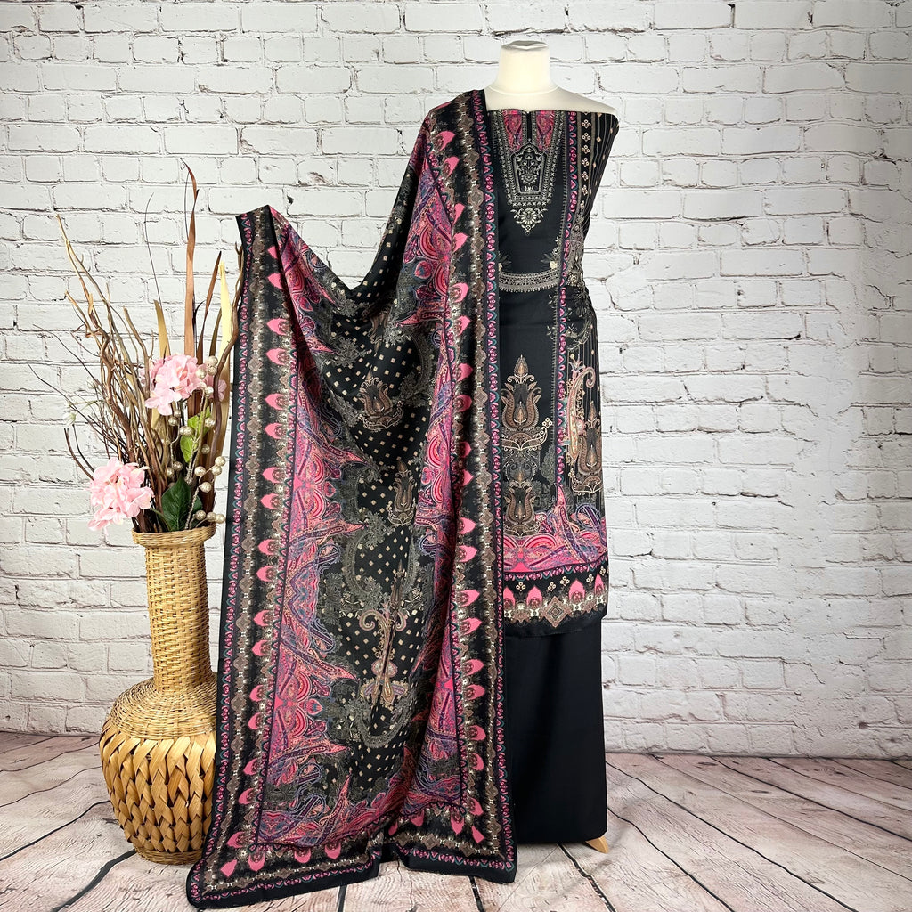 Designer Self Print Abstract Garam Suit (V12)