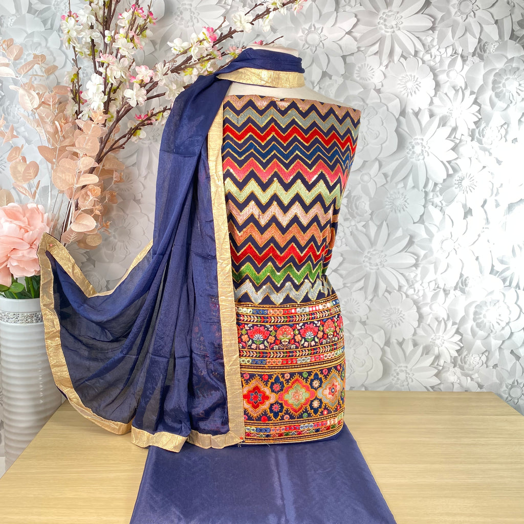 Unstitched Soft Polyester Crepe Suit