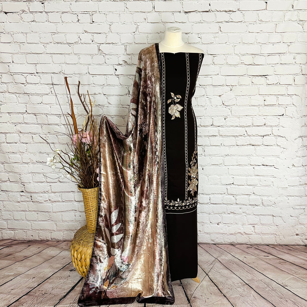 Designer Embroidered Garam Suit (V5)