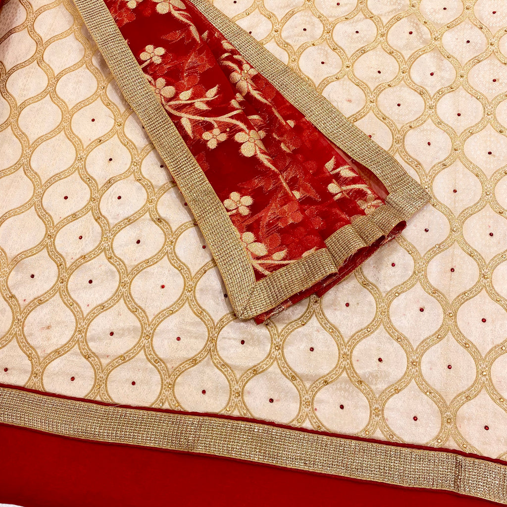 Unstitched Soft Faux Benarsi Silk Suit (D36)