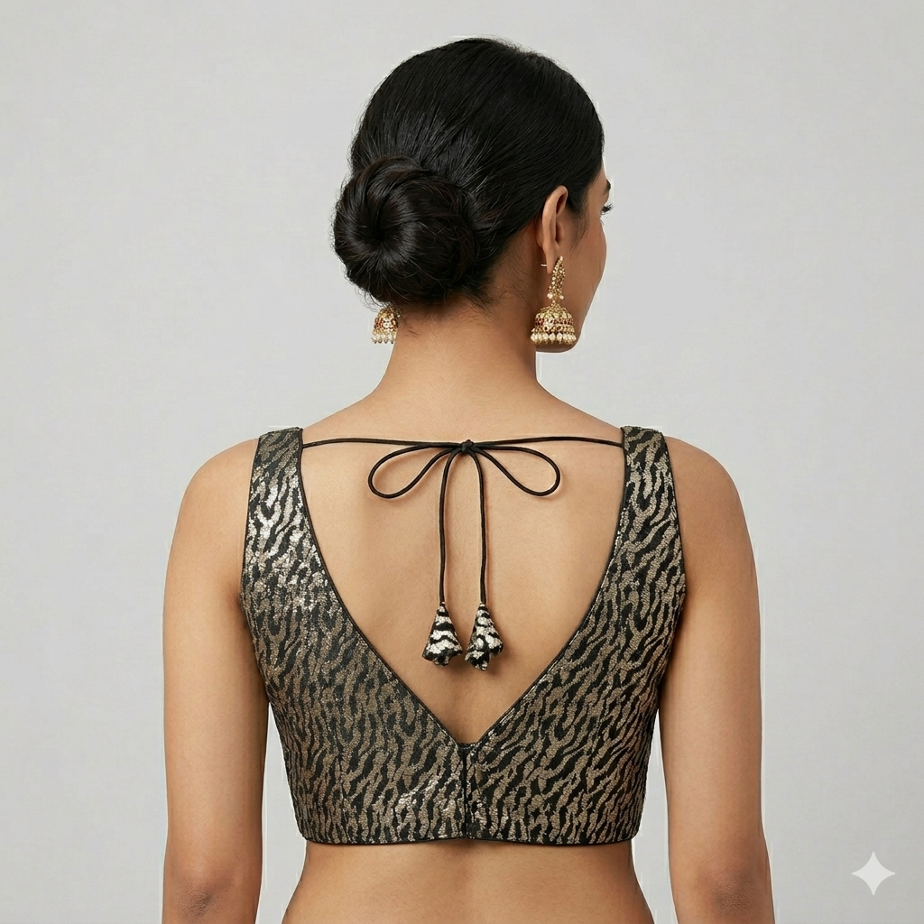 BLACK ANIMAl PRINTED | LACE | BLOUSE