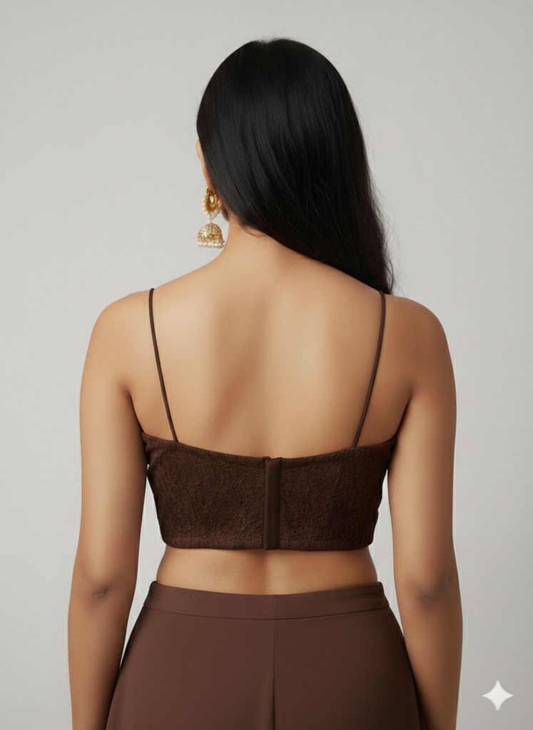 LARISSA | BROWN LACE BLOUSE