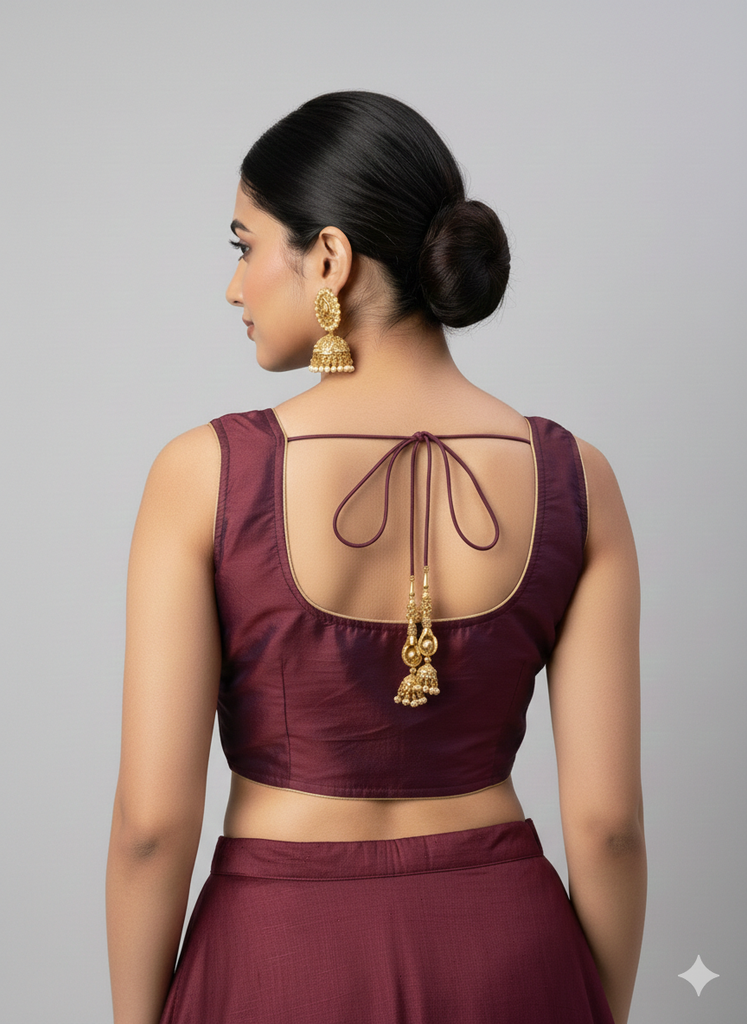 MAROON | FAUX SILK| BLOUSE