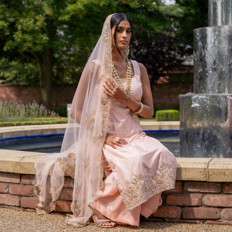 Unstitched Soft Faux Organza Suit