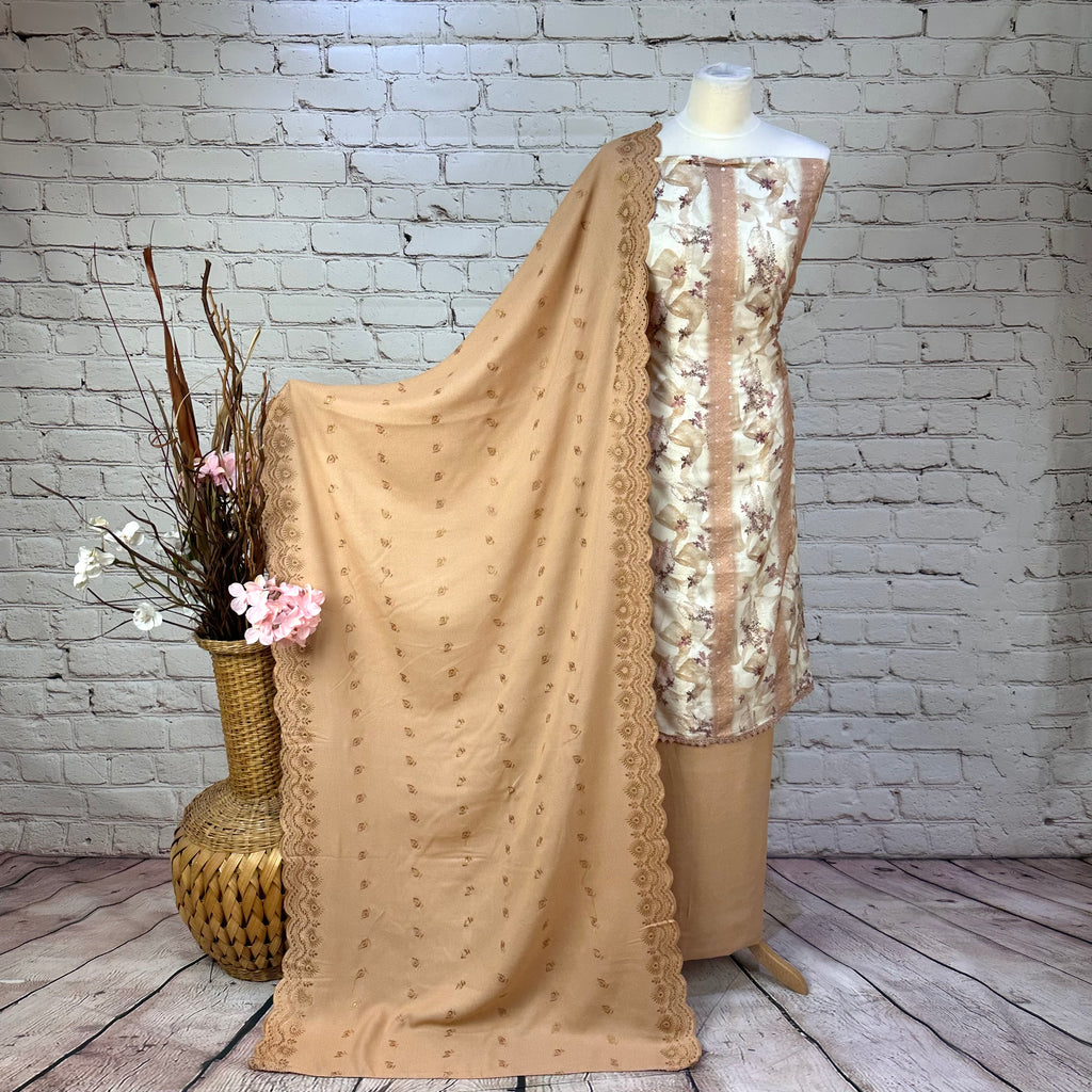 Designer Embroidered Garam Suit