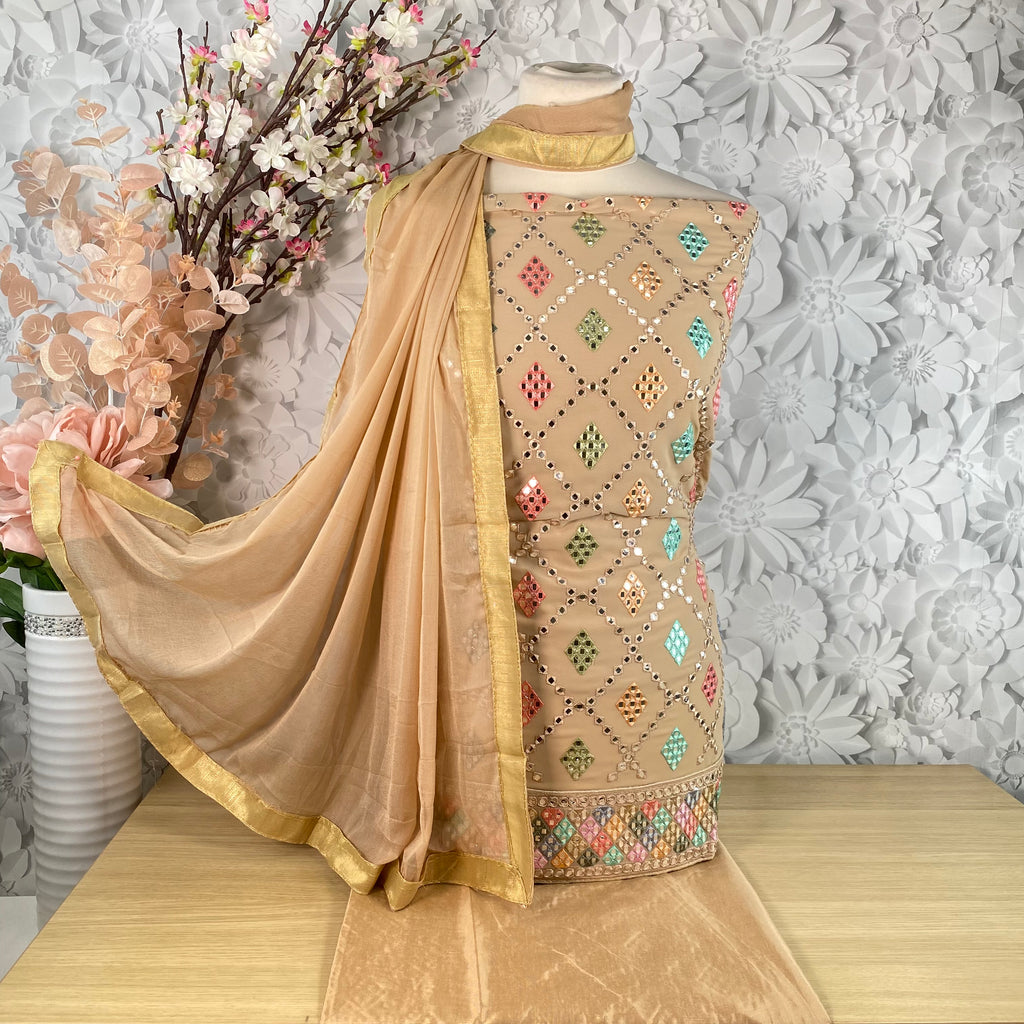 Unstitched Soft Polyester Crepe Suit