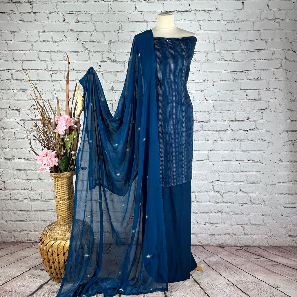 Self Print Abstract Garam Suit (V12)