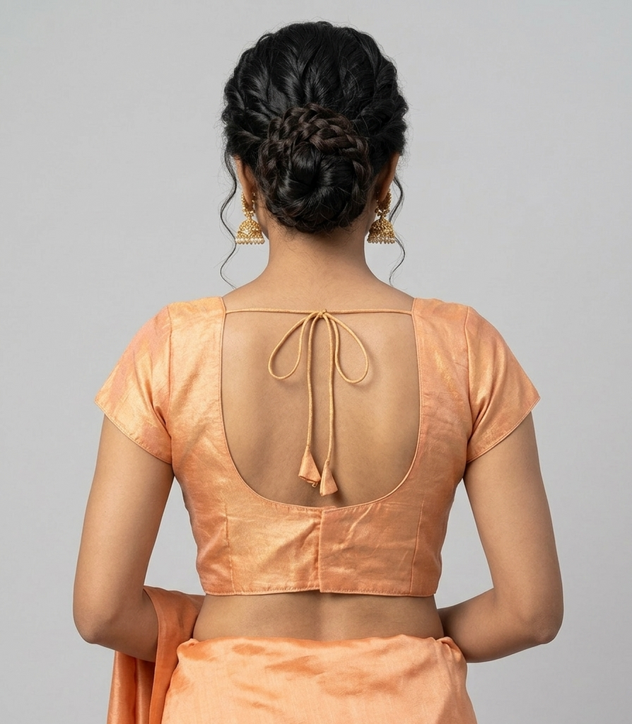 PEACH | FAUX RAW SILK | BLOUSE