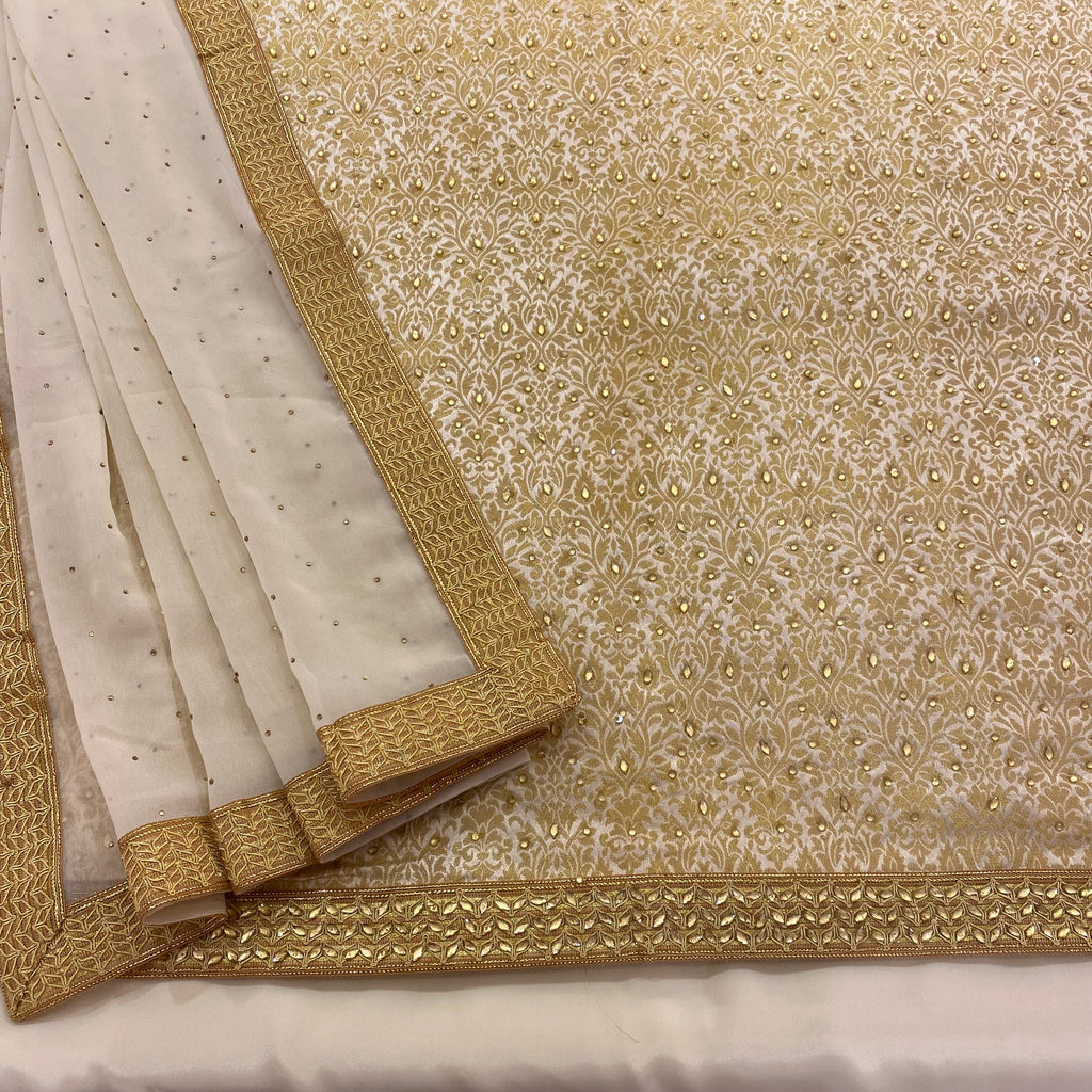 Unstitched Soft Faux Benarsi Silk Suit