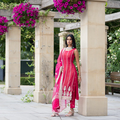 Unstitched Soft Faux Organza Suit