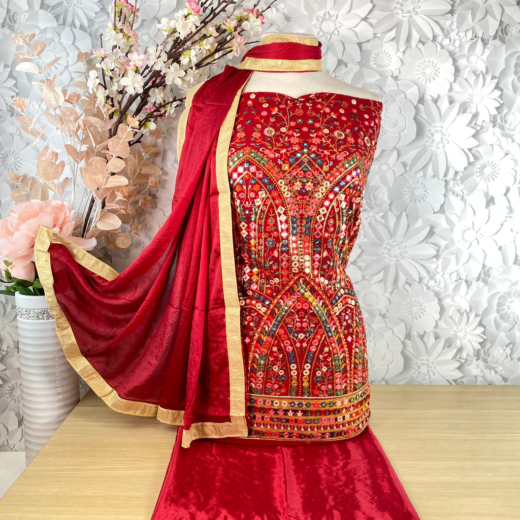 Unstitched Soft Polyester Crepe Suit