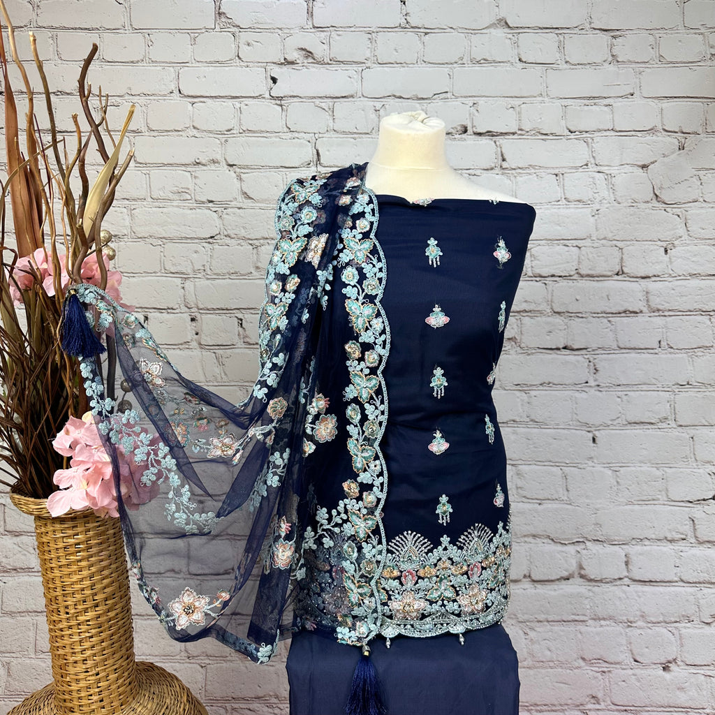 Unstitched Tulle Net Suit (D47)