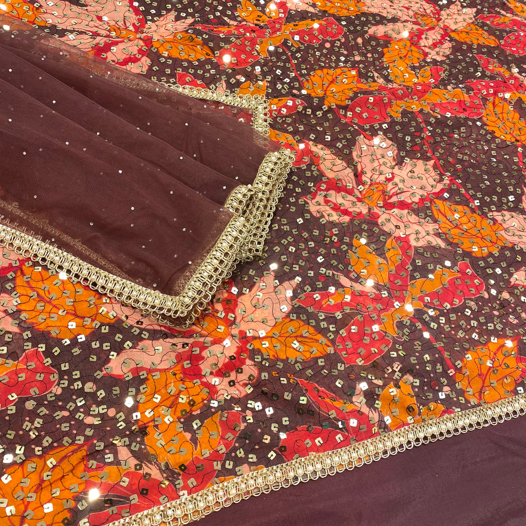 Unstitched Digital Floral print Suit (D75)