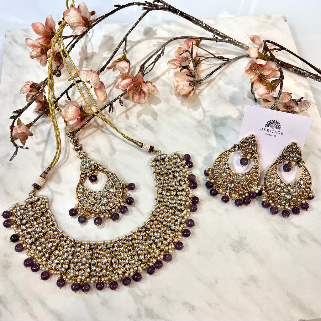 Kundan Effect 3 Piece Choker Set