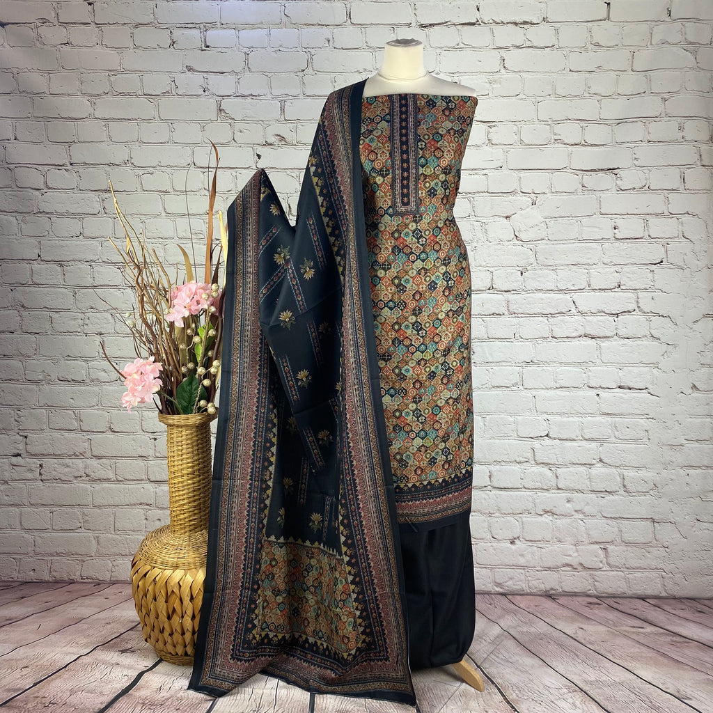 Self Print Abstract Garam Suit (V11)