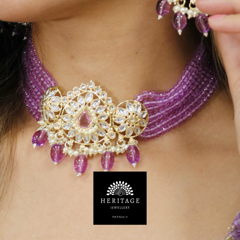 Lilac Stones Choker Set
