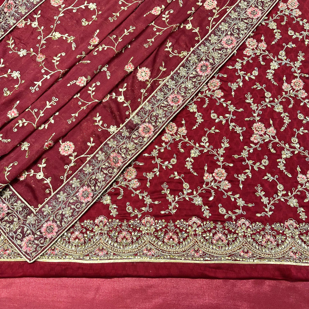 Unstitched Soft Chinnon Silk Suit (D40)