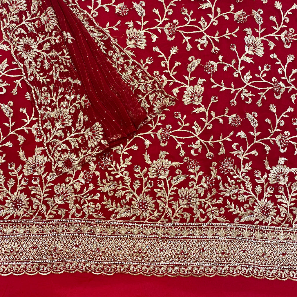 Unstitched Soft Organza Faux Silk Suit (D17)