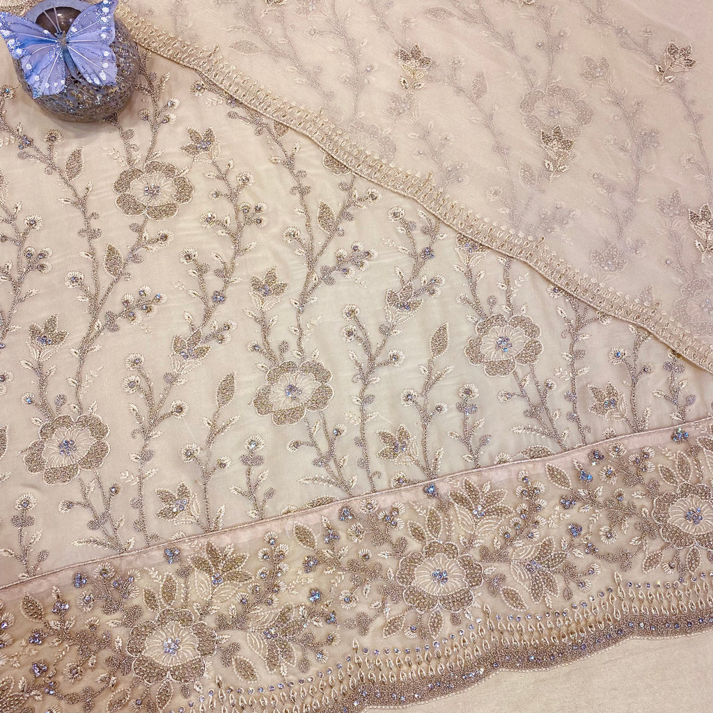 Unstitched Soft Organza Silk Suit (D18)