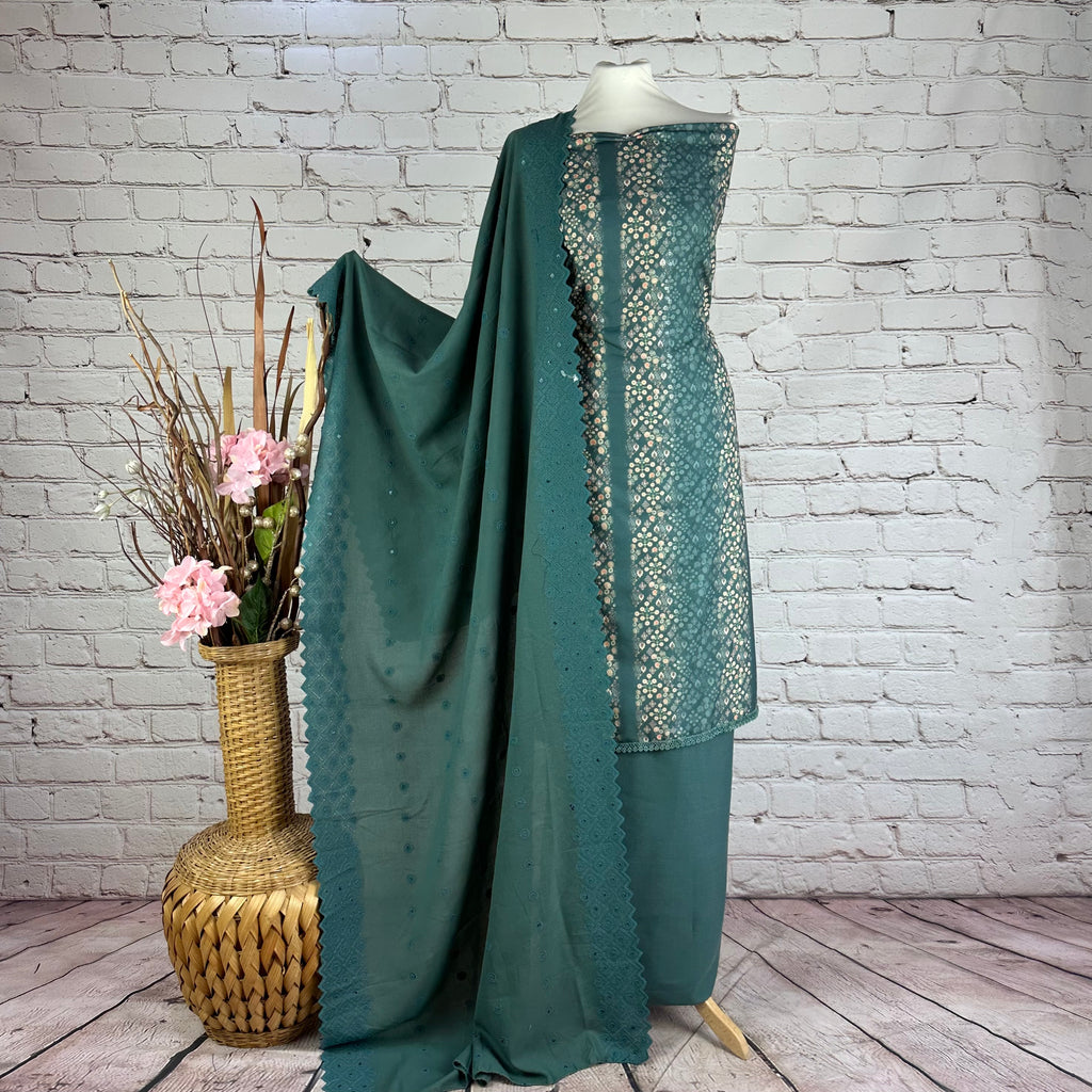 Self Print Floral Garam Suit (V9)