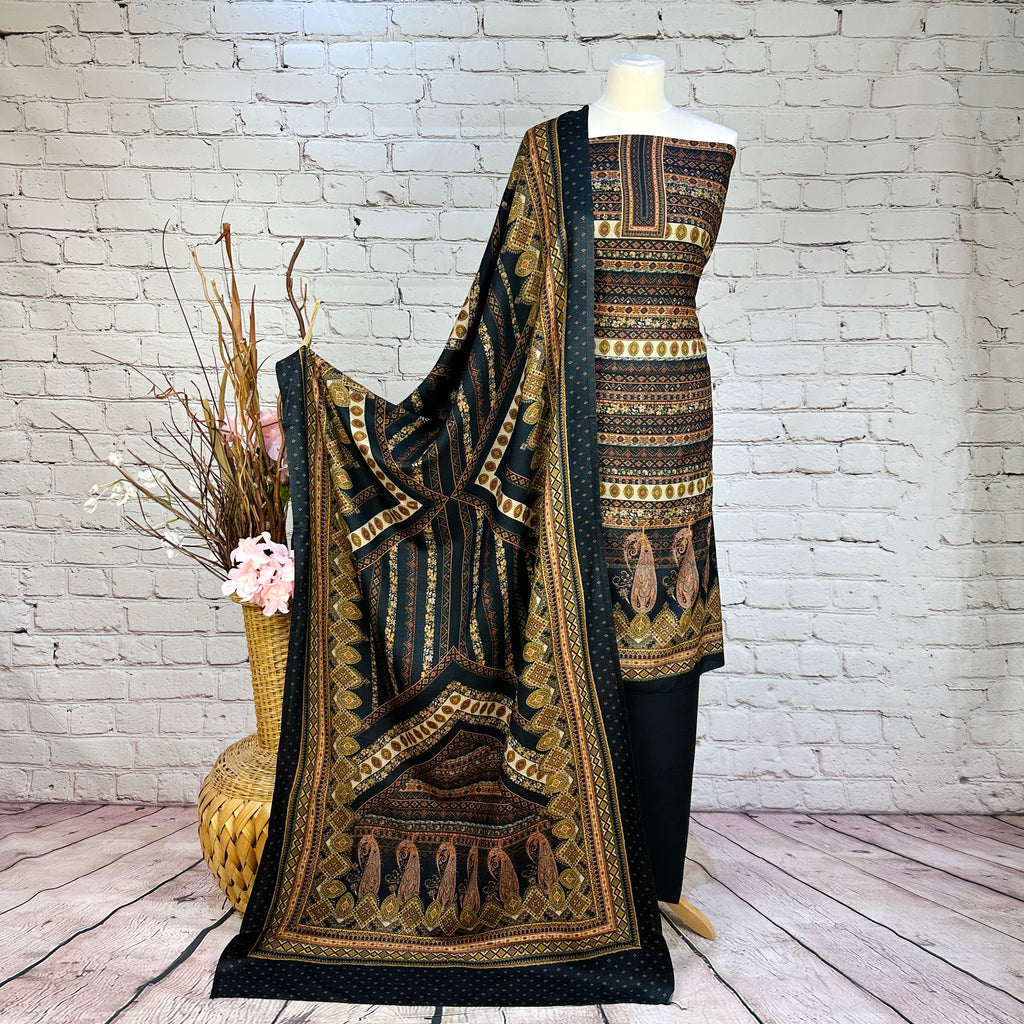 Designer Self Print Alpine Floral Garam Suit (V14)