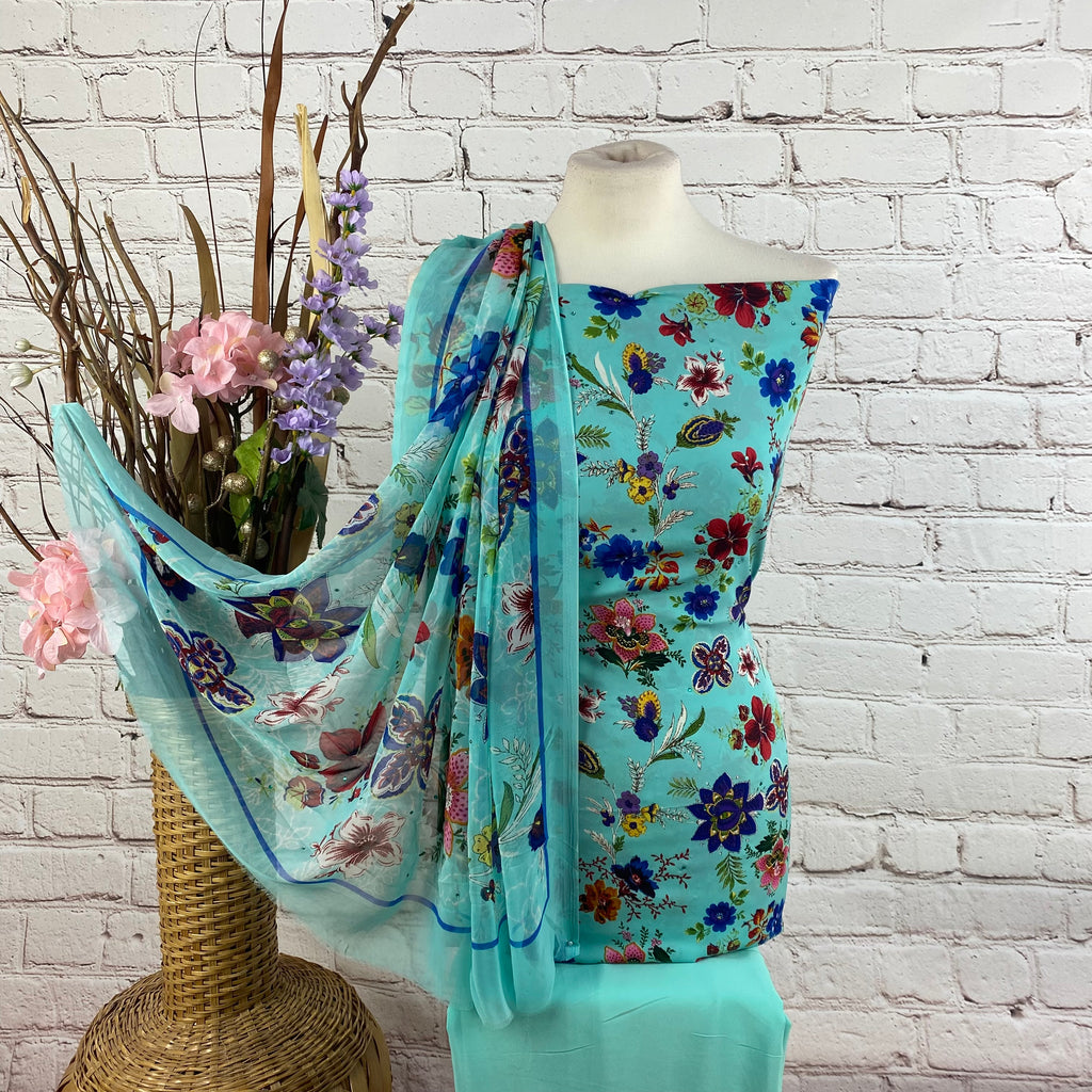 Designer Vaishali Floral Crepe Print Suit (D64)