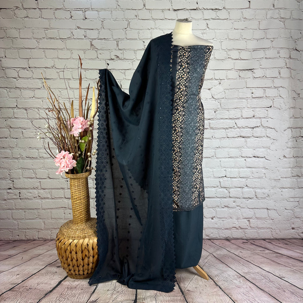 Self Print Floral Garam Suit (V9)