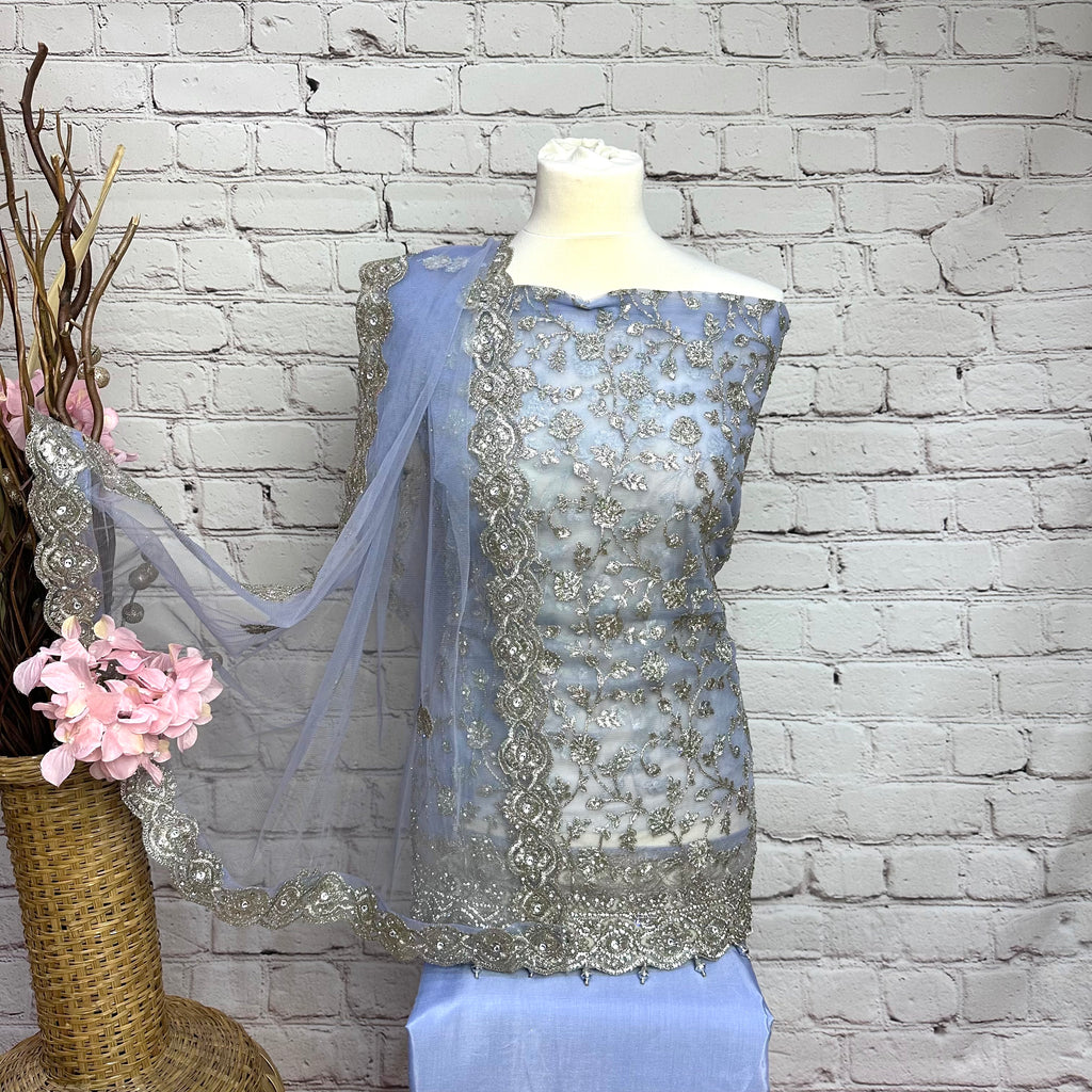 Unstitched Tulle Net Suit (D15)