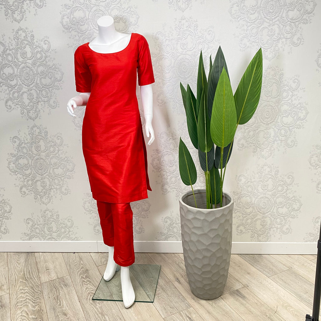 AUTOGRAPH | Red Plain Pajami & Trouser Suit