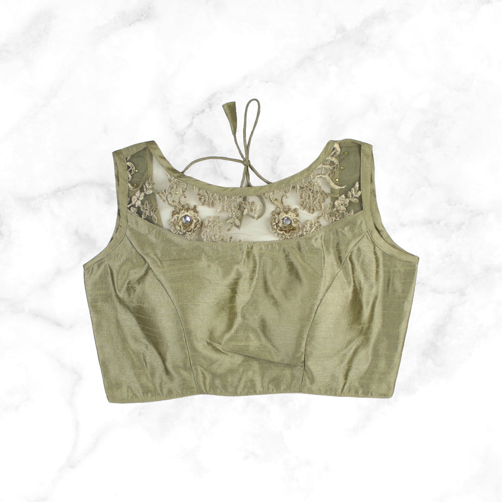 RAAS | ANTIQUE GOLD EMBROIDERED LACE BLOUSE