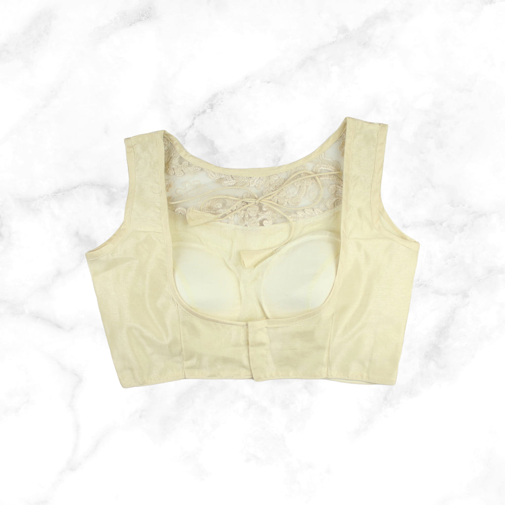 RAAS | CREAMY BEIGE EMBROIDERED LACE BLOUSE