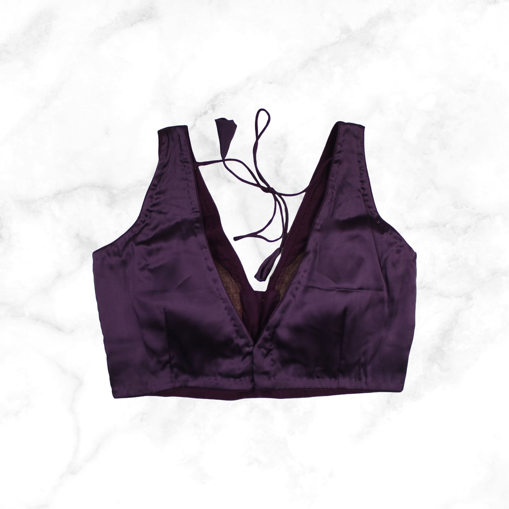 NORA | PLUM SATIN BLOUSE