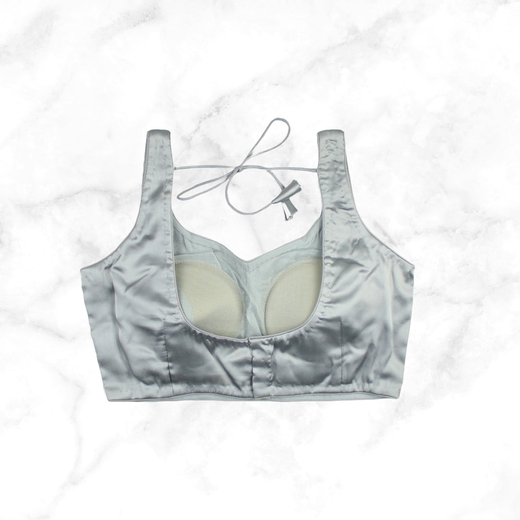 NORA | GREY SATIN BLOUSE