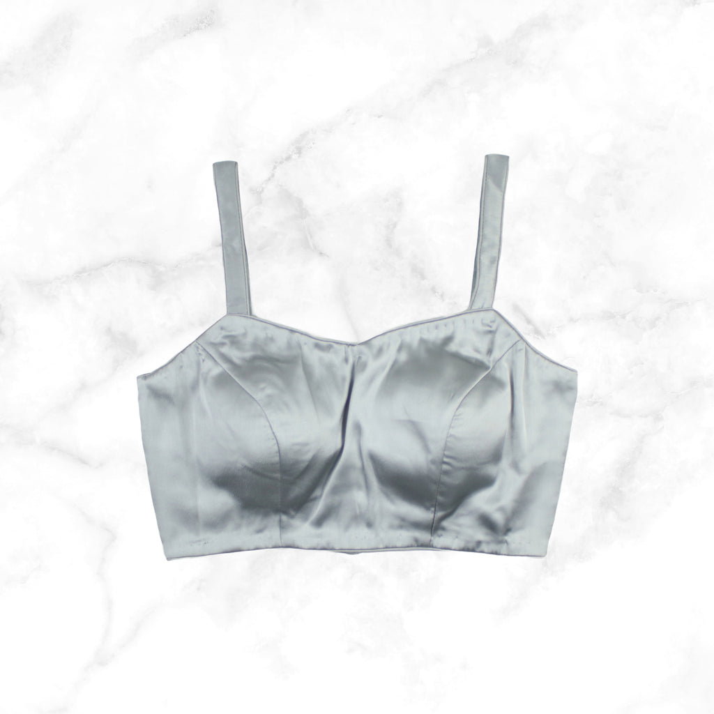NORA | GREY SATIN BLOUSE