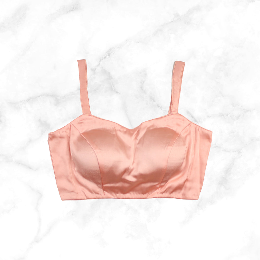 NORA | PEACH SATIN BLOUSE