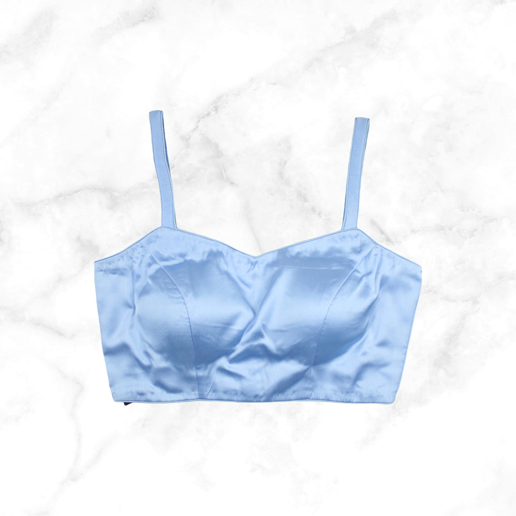 NORA | BABY BLUE SATIN BLOUSE